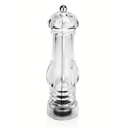 Malūnėlis pipirams 22 cm, skaidrus, plieno malimo mechanizmu