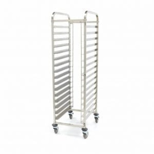 Vežimėlis GN 1 1 indų transportavimui 55x38x171cm,  nerūd. plieno