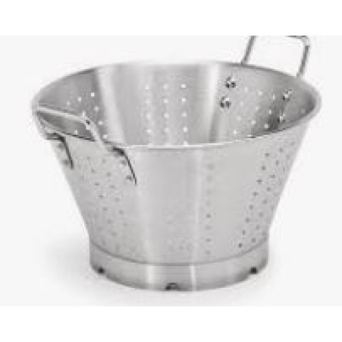 Koštuvas kūginis pastatomas Ø32 cm perforuotas, n. plieno su dviem  rankenom
