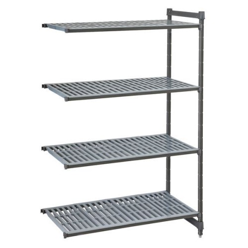 Pridėtinis stovas su sujungimais stelažui CAMBRO Basic series su 4 perforuotomis lentynomis (1630x360x1023mm)