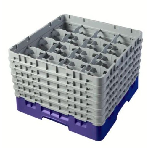 Kasetė taurėms bokalams CAMBRO 36 vietų, h-23,8cm, Ø-7,3cm, mėlynos sp.