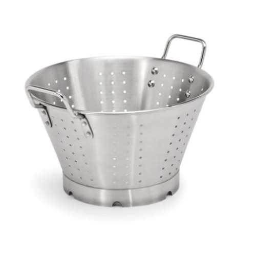 Koštuvas kūginis pastatomas Ø40cm perforuotas,H-22,5cm, n. plieno su dviem  rankenom