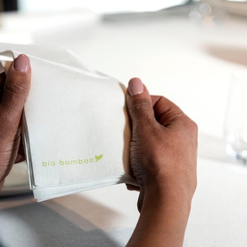 Stalo servetėlės Biobamboo Bio 40x40cm, baltos, 50 vnt. pak.,
