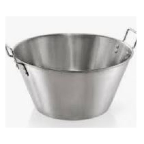 Dubuo kūginis pastatomas Ø50 cm ,H-25.5cm, 30L n. plieno su dviem  rankenom