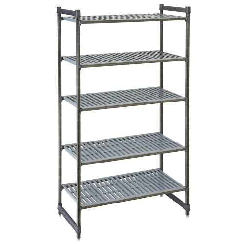 Stelažas su sujungimais CAMBRO Basics series su 5 perforuotomis lentynomis (610x1070x1830mm)