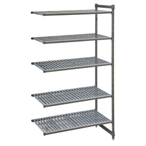 Pridėtinis stovas su sujungimais stelažui CAMBRO Basics series su 5 perforuotomis lentynomis (610x870x1830mm)