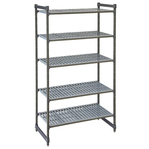 Stelažas su sujungimais CAMBRO Basics series su 5 perforuotomis lentynomis (460x915x1830mm)