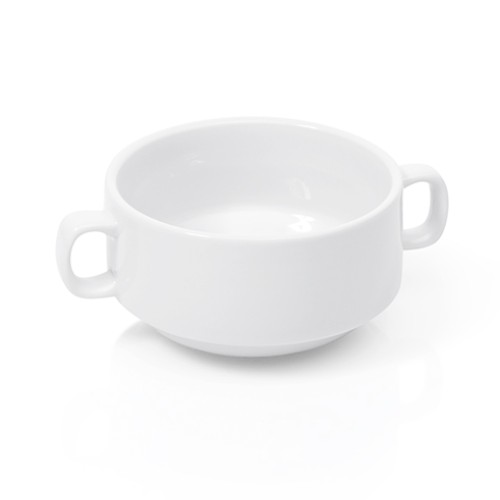 Dubenėlis su rankenėlėmis 260 ml, Ø10 cm, h-5,5 cm, baltos sp.