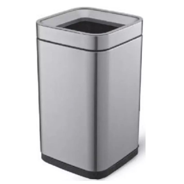 Kvadratinė šiukšliadėžė INOX atvira 20L, nerūd. plieno satinas