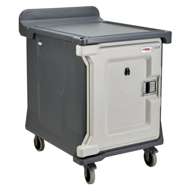 Vežimėlis aptarnavimui CAMBRO 1 skyrio, talpinama 10 padėklų (53,7x78,7x66,7cm), pilkos sp.