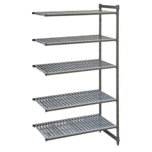 Pridėtinis stovas su sujungimais stelažui CAMBRO Basics series su 5 perforuotomis lentynomis (610x1175x2140mm)