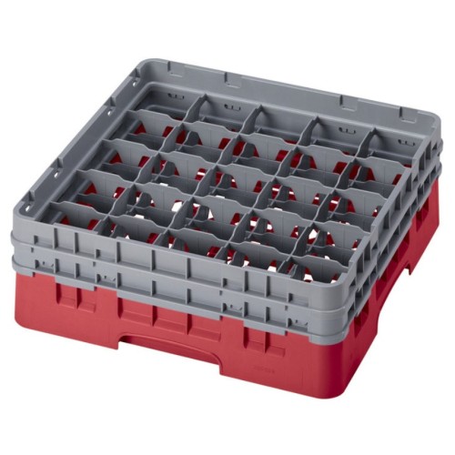Kasetė taurėms bokalams CAMBRO 25 vietų, h-13,3cm, Ø8,7cm, raudonos sp.