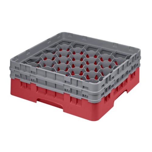 Kasetė taurėms bokalams CAMBRO 30 vietų, h-13,3cm, Ø-7,94cm, raudonos sp.