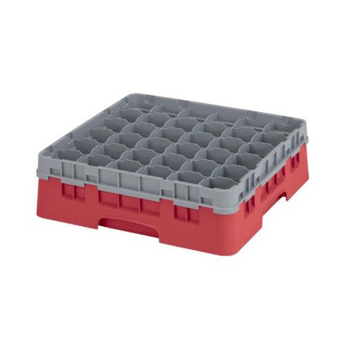 Kasetė taurėms bokalams CAMBRO 36 vietų, h-11,4cm, Ø7,3cm, raudonos sp.