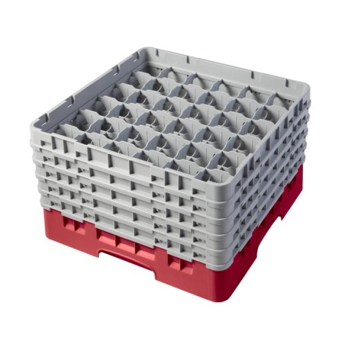 Kasetė taurėms bokalams CAMBRO 36 vietų, h-25,7cm, Ø-7.3cm, raudonos sp.