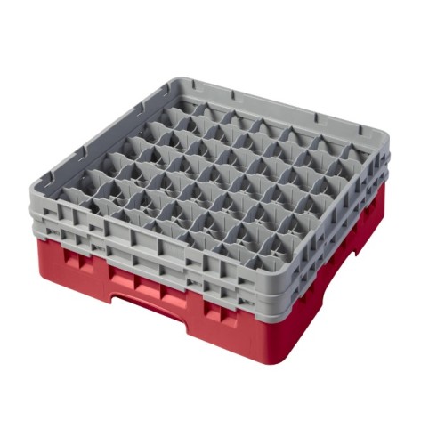 Kasetė taurėms bokalams CAMBRO 49 vietų, h-13,3cm, Ø-6,2cm, raudonos sp.