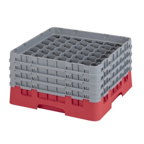 Kasetė taurėms bokalams CAMBRO 49 vietų, h-21,5cm, Ø-6,2cm, raudonos sp.