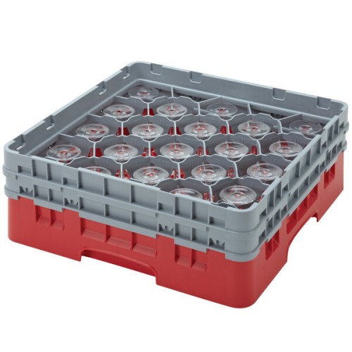 Kasetė taurėms bokalams CAMBRO 20 vietų, h-21.5cm, Ø-9.84cm, raudonos sp.