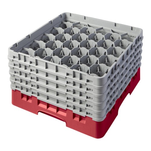 Kasetė taurėms bokalams CAMBRO 30 vietų, h-25.7cm, Ø-7,94cm, raudonos sp.