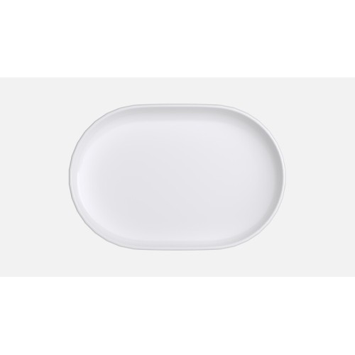 Ovali serviravimo lėkštė BAUSCHER Edge 24x16cm, baltos sp.