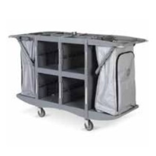 Valymo vežimėlis BRIX Smart 1660x610x1040 mm, su lentynėlemis skalbiniams