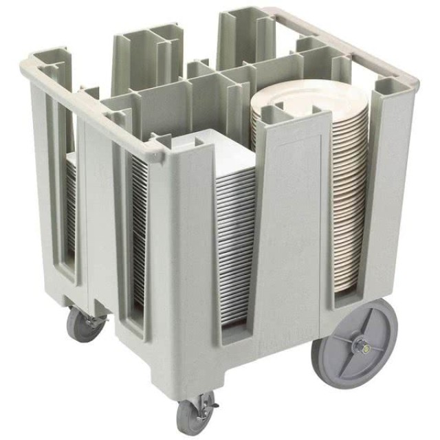 Vežimėlis lėkštėms CAMBRO (pilkas) (talpa 4x(45-60)vnt)