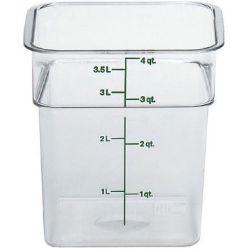 Indas maistui laikyti CAMBRO (skaidrus polikarb.) (18.5x18.5x18.7cm, 3.8l)