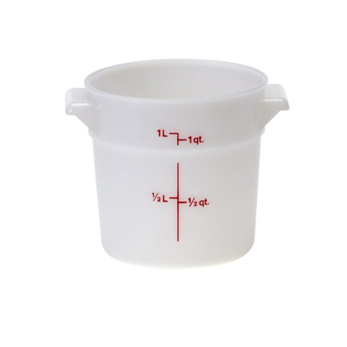 Indas maistui laikyti CAMBRO apvalus (poliet., baltas) (0.9l, h-12.7cm)