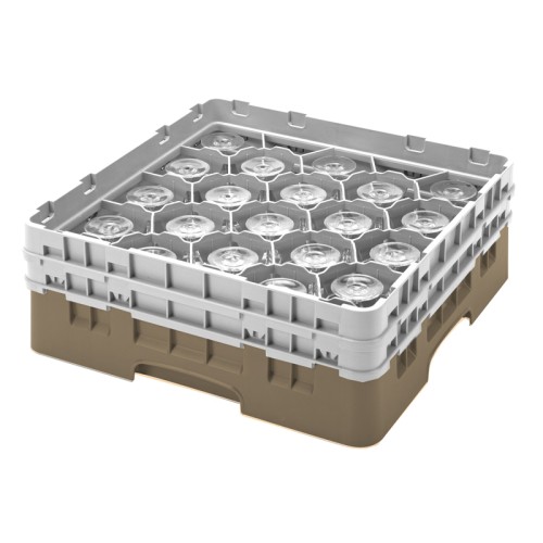 Kasetė taurėms bokalams CAMBRO 20 vietų, h-21.5cm, Ø-9.84cm, smėlio sp.